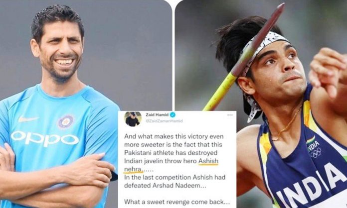 News 1 Virender Sehwag mocked Pakistan political analyst Zaid Hamid after the latter mistook javelin thrower Neeraj Chopra for cricketer Ashish Nehra
