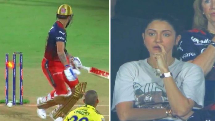 Anushka Sharma is shocked as RCB star Virat Kohli leaves against CSK in the first over of the IPL 2023 game