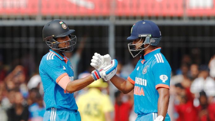 In the second One-Day International match against Australia, Shubman Gill and Shreyas Iyer both scored century