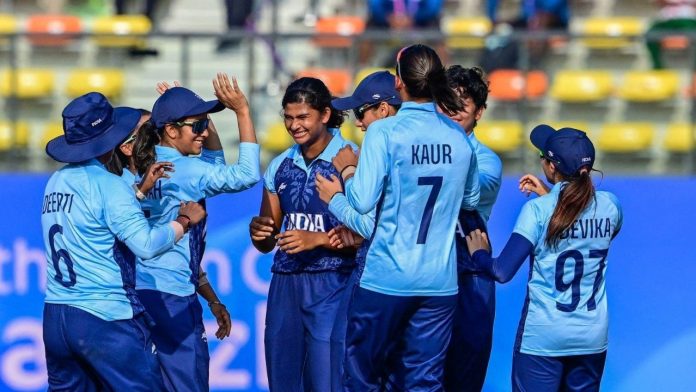 India Women defeated Sri Lanka Women to win the first-ever cricket Asiad gold