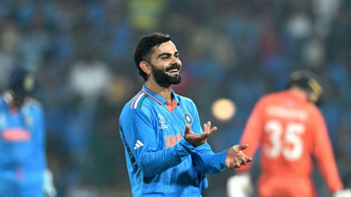 Against the Netherlands, Virat Kohli equals Sachin Tendulkar's historic World Cup record with fifty
