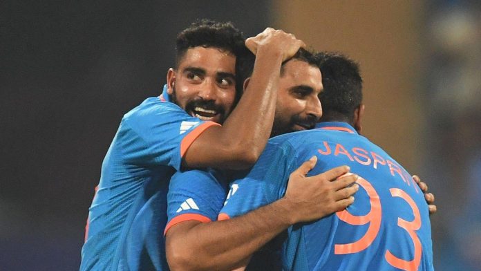 India defeats New Zealand 70 runs to the credit of Kohli, Shreyas hundreds, and Shami 7/57