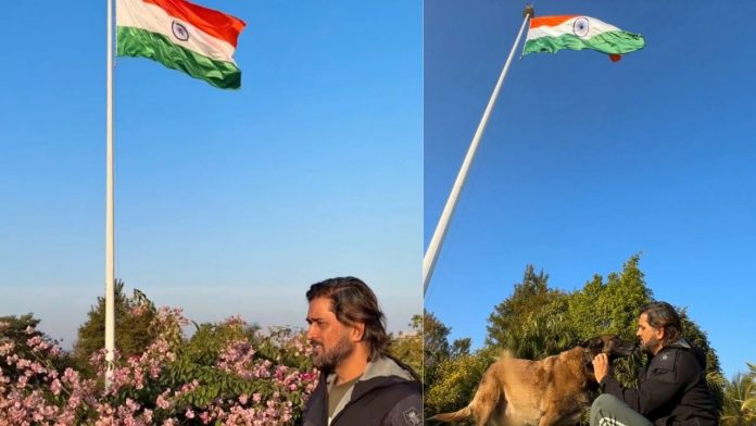 CSK Captain MS Dhoni Celebrating 75th Republic Day With National Flag Breaks Internet