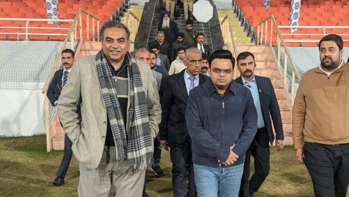 Jay Shah, the BCCI Secretary, examines Mullanpur Stadium in advance of its potential hosting role in the 2024 IPL