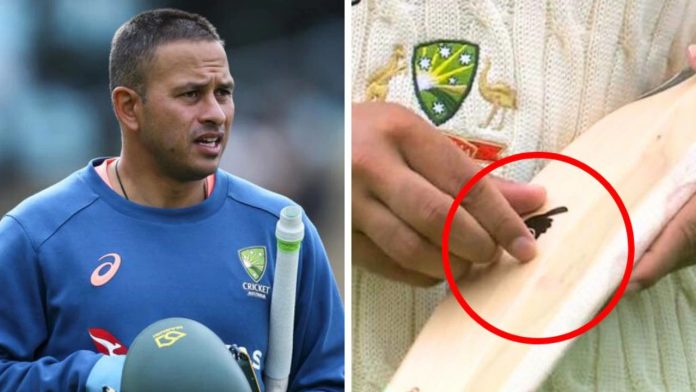 Usman Khawaja takes off his bat sticker during New Zealand vs Australia, sparking a last-minute ICC debate