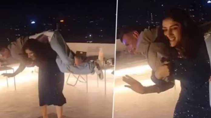 Yuzvendra Chahal gets lifted up and spun around by wrestler Sangeeta Phogat- Video Goes Viral