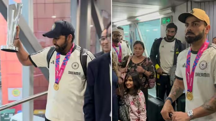 Huge celebrations are planned for Rohit Sharma's T20 World Cup winners, who receive a grand welcome at the airport