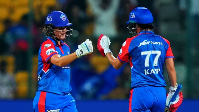 After defeating the Gujarat Giants by six wickets, the Delhi Capitals take the lead in the standings