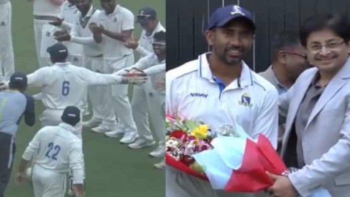 At the Bengal vs. Punjab game, Wriddhiman Saha receives a guard of honor and says goodbye to competitive cricket