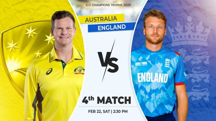 ICC Champions Trophy 2025: Australia vs England, 4th Match, Group B, Prediction, Pitch Report, Playing XI