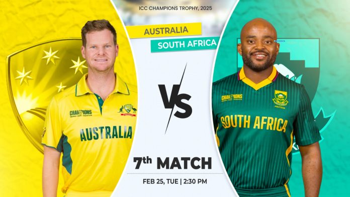 ICC Champions Trophy 2025: Australia vs South Africa, 7th Match, Group B, Prediction, Pitch Report, Playing XI